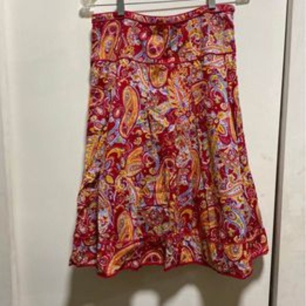 Pappagallo Multicolored 2 layer skirt 100% cotton Pleated A-line skirt